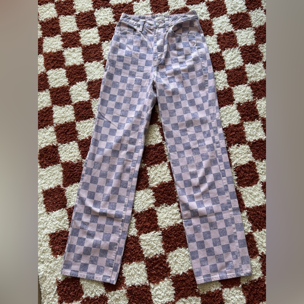 PacSun 90s Boyfriend- Checkered Purple Pants Size 26